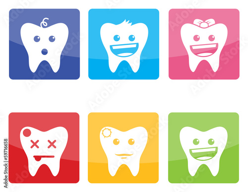 Funny colorful  icons of teeth for pediatric dentistry #59716658