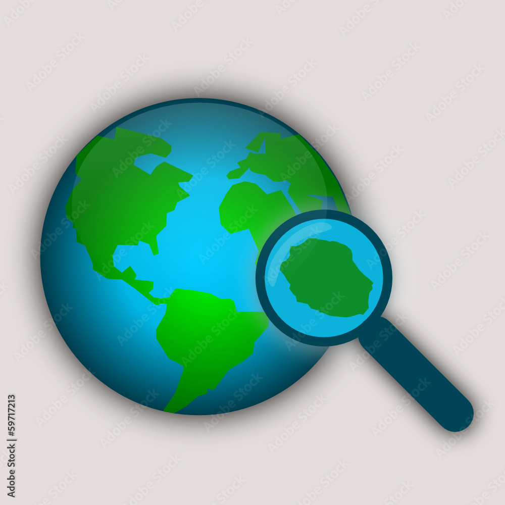 Ile de la Réunion vue à la loupe Stock Vector Adobe Stock