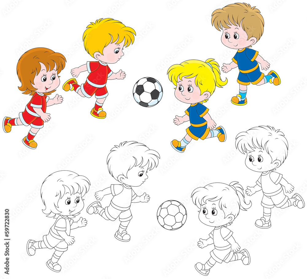 Children play football