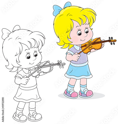 Girl playing a violin