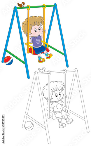 Boy swinging