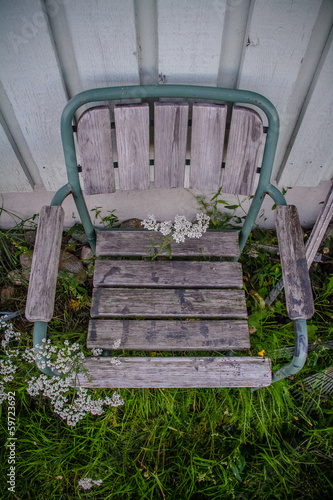 Rustic Summer chair with wild flowers