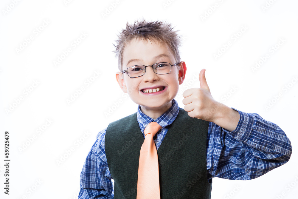 Portrait of happy boy showing thumbs up Portrait of happy boy showing thumbs up