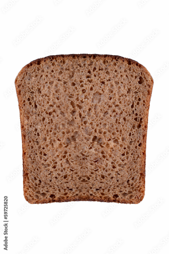 Slice of bread isolated on white background Slice of bread isolated on white background