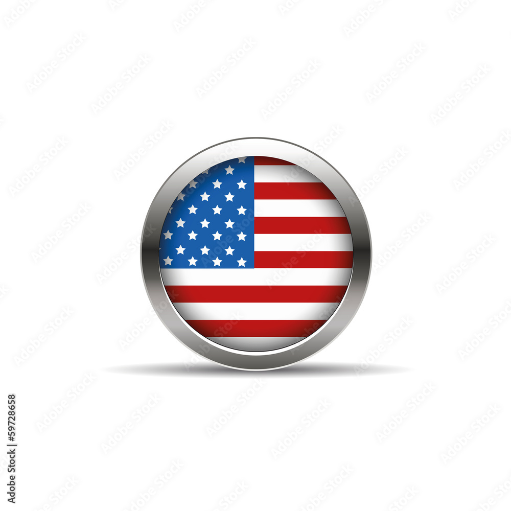 Vector - United States Flag Glossy Button Vector - United States Flag Glossy Button