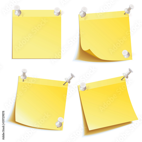 Blank notes pinned on corkboard ready for your text