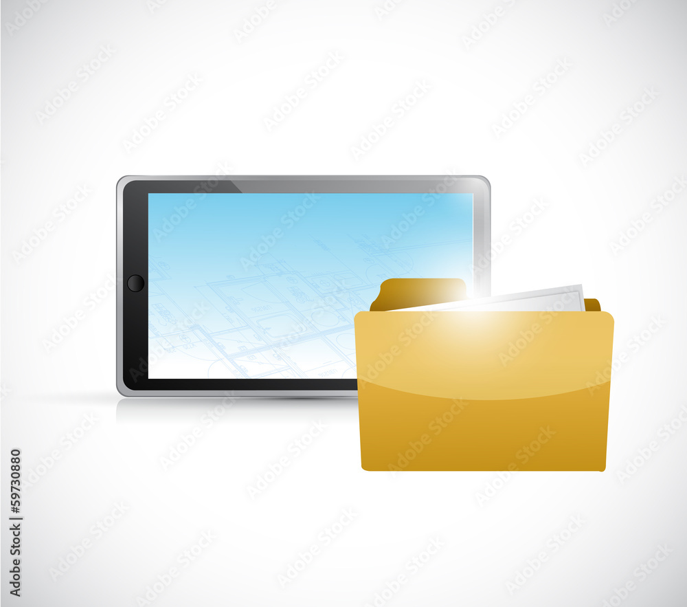 tablet and folder illustration design tablet and folder illustration design