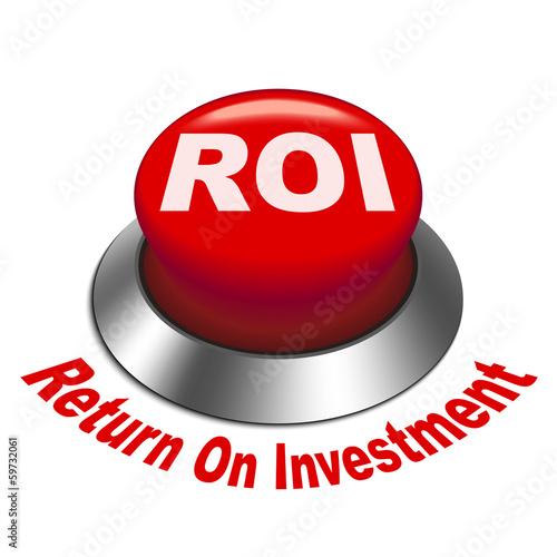 3d illustration of roi (return on investment) button