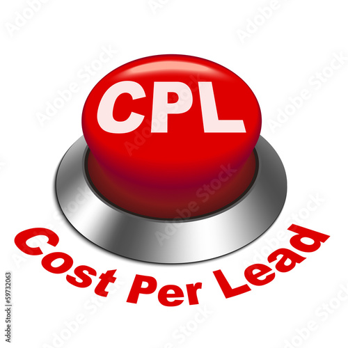 3d illustration of cpl - cost per lead button