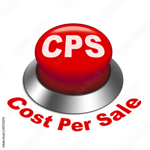 3d illustration of cps cost per sale button