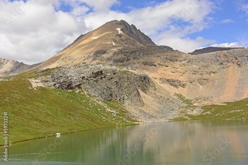 Alpine Lake and Mountains in the Summer