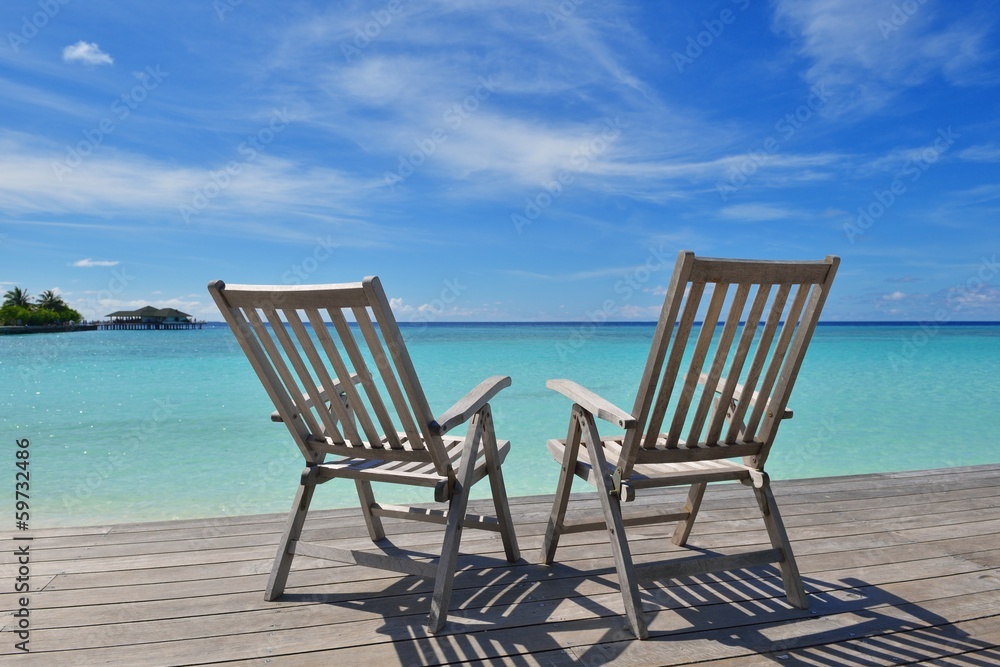tropical beach chairs