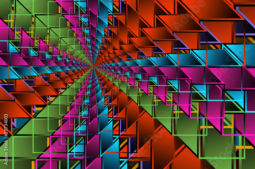Complex hypercubes - Abstract geometrical background photo