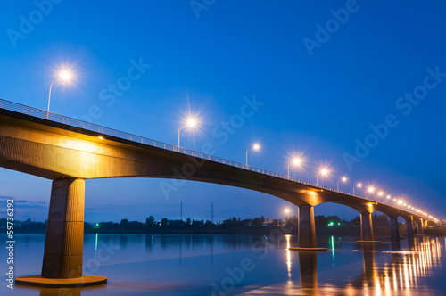 Fototapeta Naklejka Na Ścianę i Meble -  Bridge across the Mekong River. Thai-Lao friendship bridge, Thai