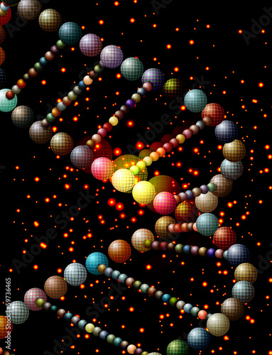 abstract vector illustration of a helical DNA