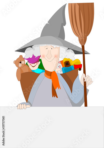 befana con giocattoli