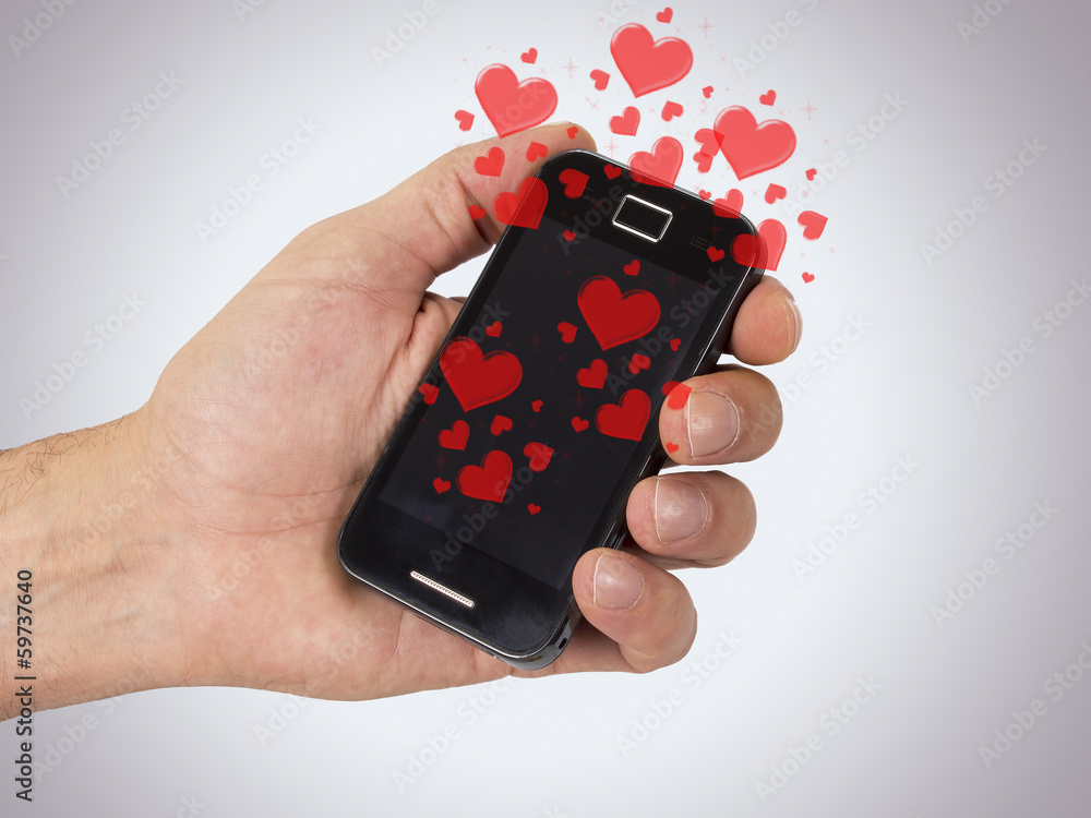 custom made wallpaper toronto digitalHand with mobile phone