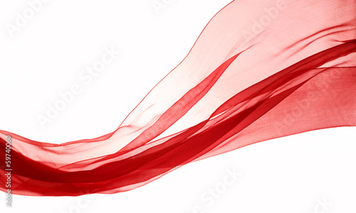 Photo soft red chiffon with curve and wave