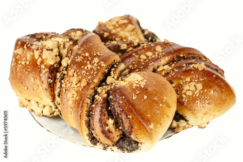 Sweet buns with poppy seeds