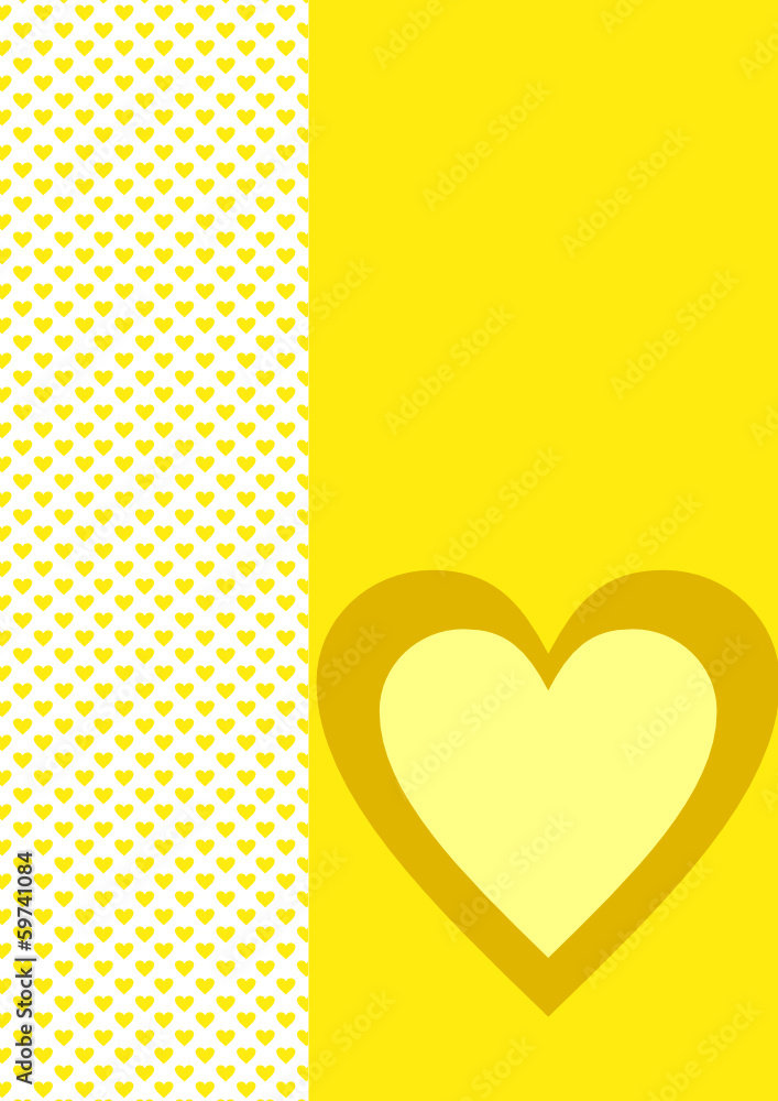 Karte Hintergrund gelbe Herzen ein gelbes Herz Stock Vector Adobe Stock