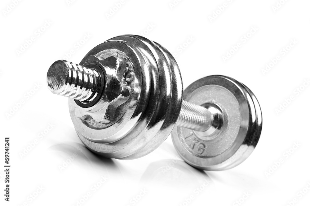 fitness exercise dumbbell weight isolated on white fitness exercise dumbbell weight isolated on white