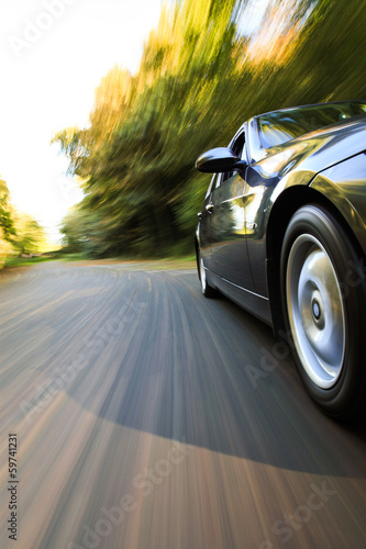 Car speeding.