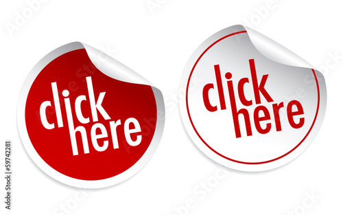 Click here stickers