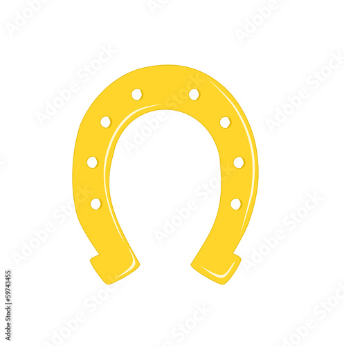 Gold horseshoe - vector illustration.