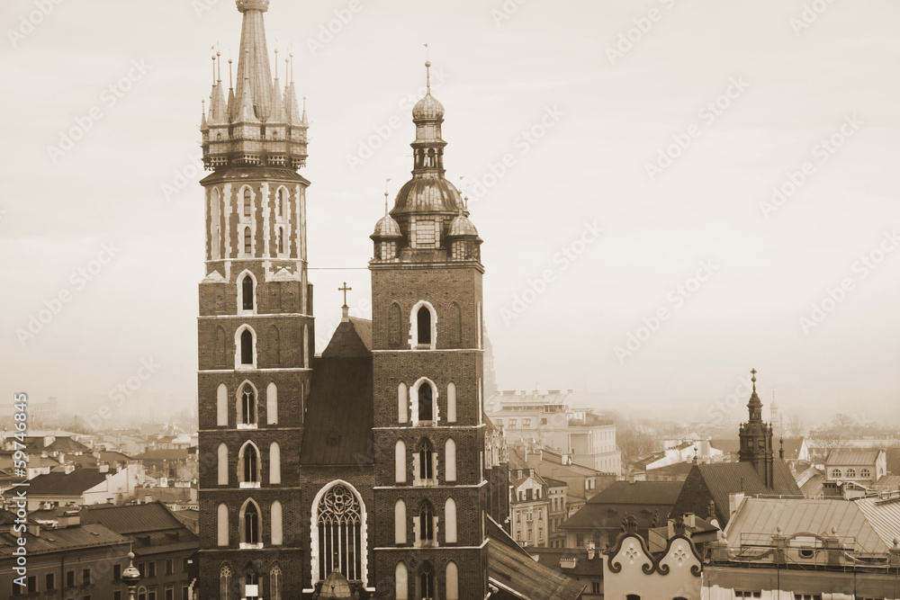 Naklejka premium St. Mary's church in Krakow