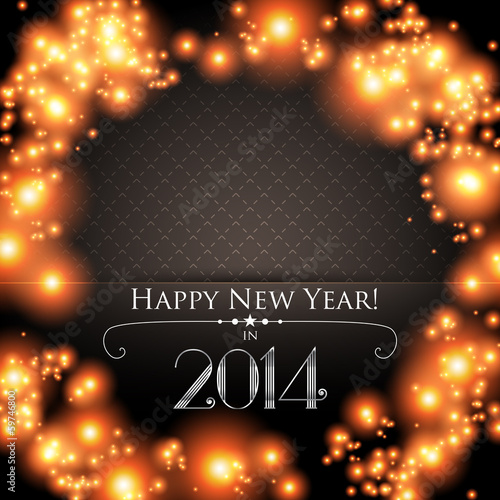 Happy New Year background with blurred flickering lights