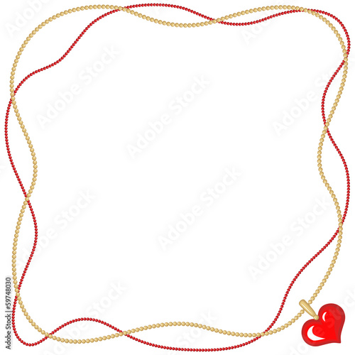 Valentine frame with heart pendant