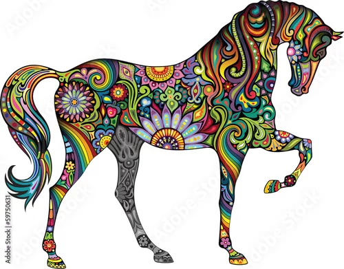 Naklejka na ścianę Wesoły koń