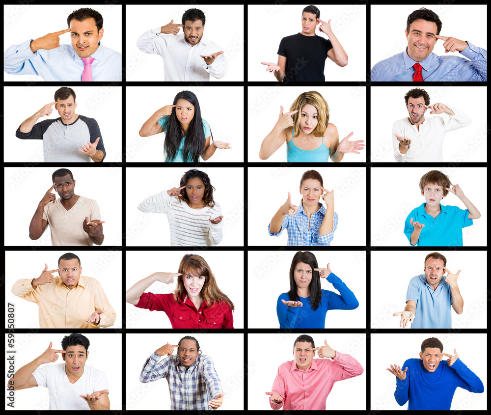 Group of multicultural people asking a question are you crazy? Group of multicultural people asking a question are you crazy?