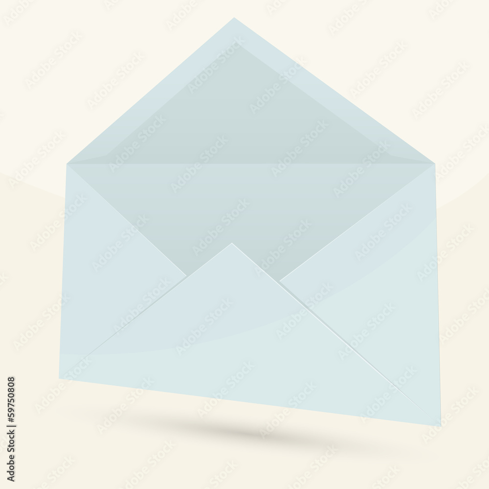 Blue open envelope, vector illustration Blue open envelope, vector illustration