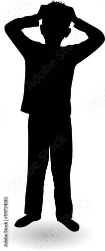 boy with his hands behind his head