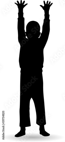 boy doing gymnastic exercises silhouette