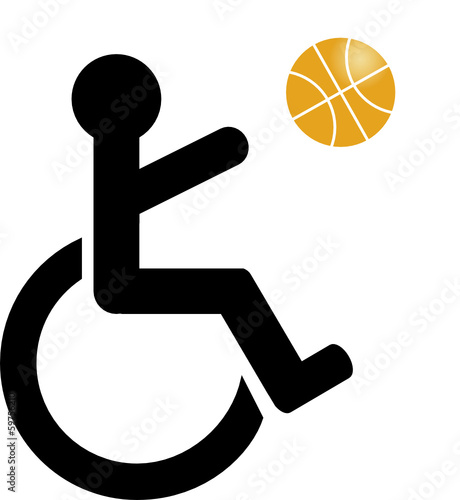 disabled symbol playing basketball