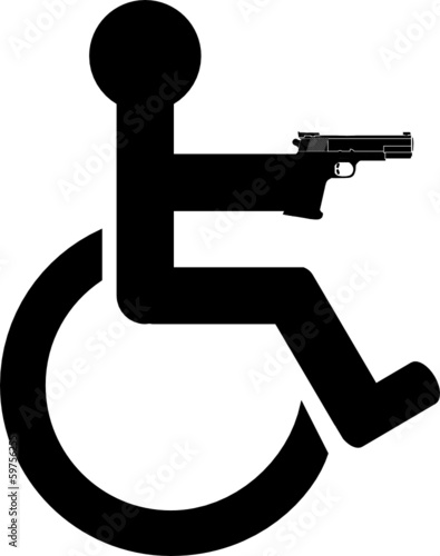 disabled shooting with gun icon