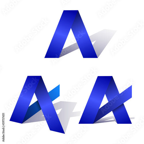 Modern Blue letter A Logotype – 3D Letter Branding Concept