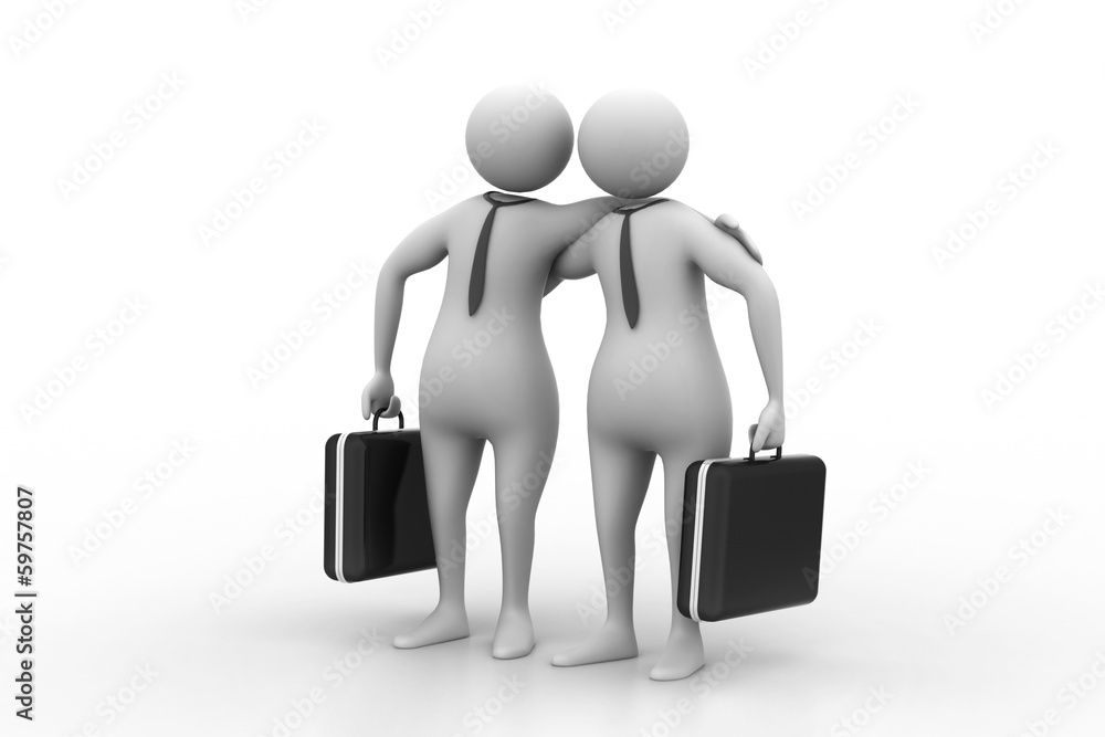 Two business people with briefcase Two business people with briefcase