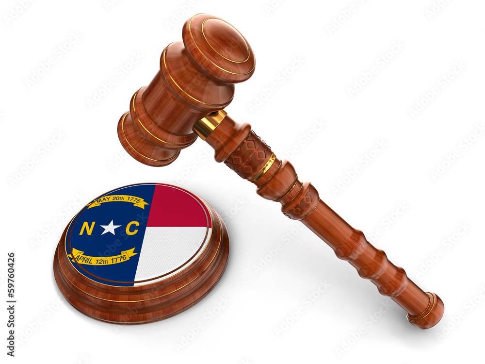 Wooden Mallet and flag Of North Carolina