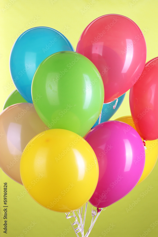 Colorful balloons on green background Colorful balloons on green background