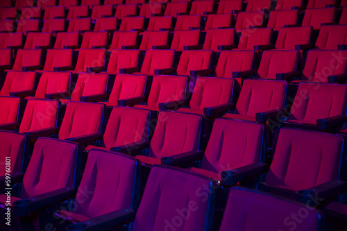 Rows of empty theater seats