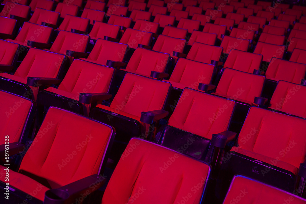 Fototapeta premium Rows of empty theater seats