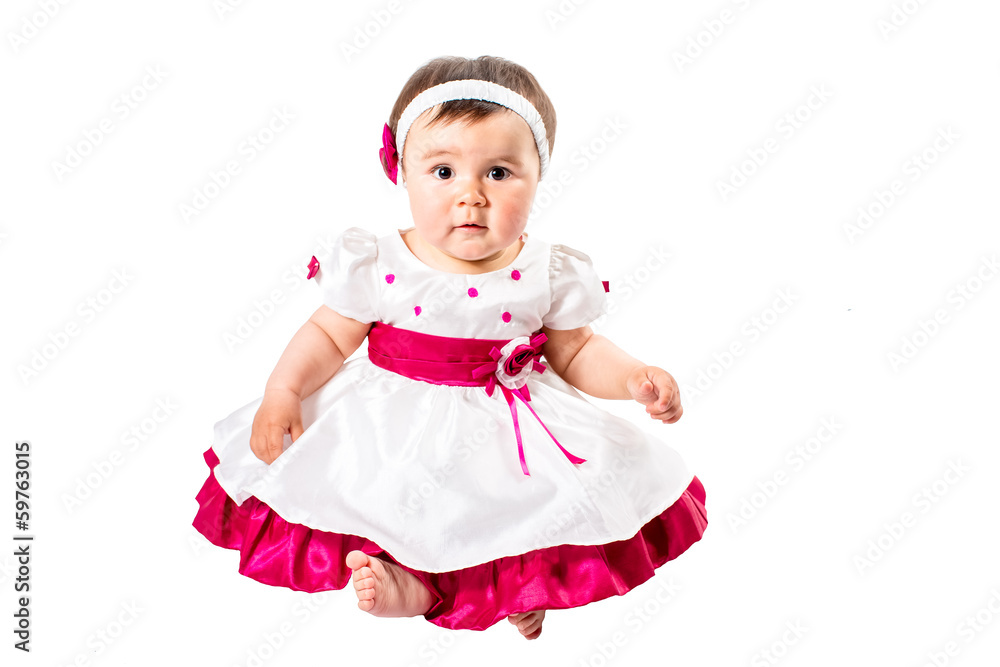 Little cute child girl isolated on white background. Little cute child girl isolated on white background.