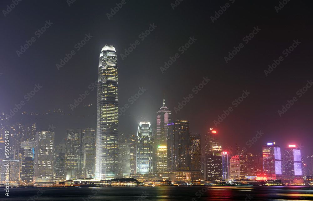 Fototapeta premium Hong Kong Victoria Harbour night view