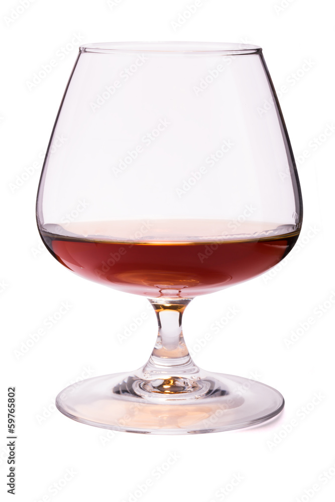 Glass of cognac isolated on white background Glass of cognac isolated on white background