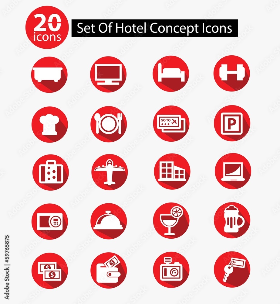 Hotel & Travel icons,Red version,vector Hotel & Travel icons,Red version,vector