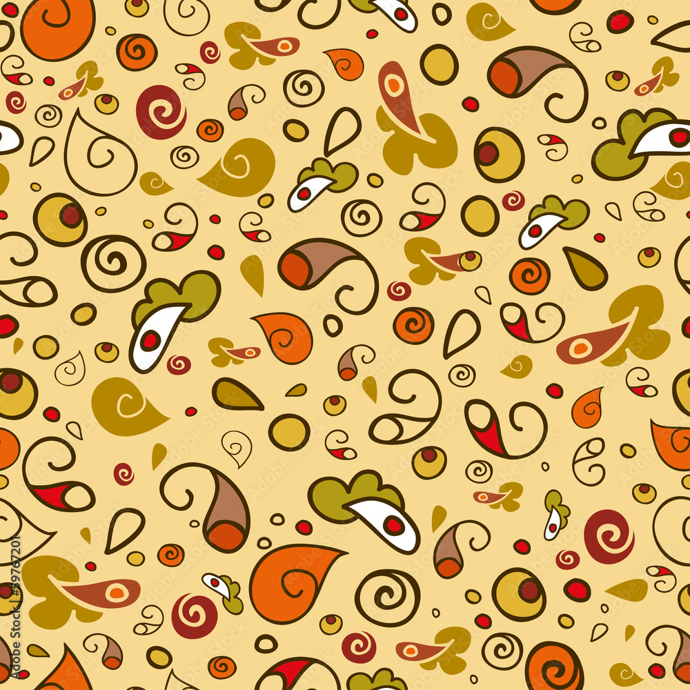 Seamless pattern with hand drawn floral elements Seamless pattern with hand drawn floral elements