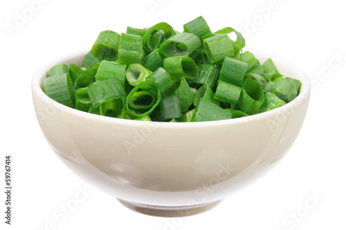Chopped Spring Onions in Bowl